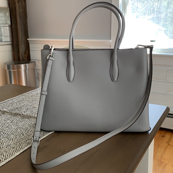Kate Spade gray medium sized tote bag with cross body strap - Picture 2 of 7
